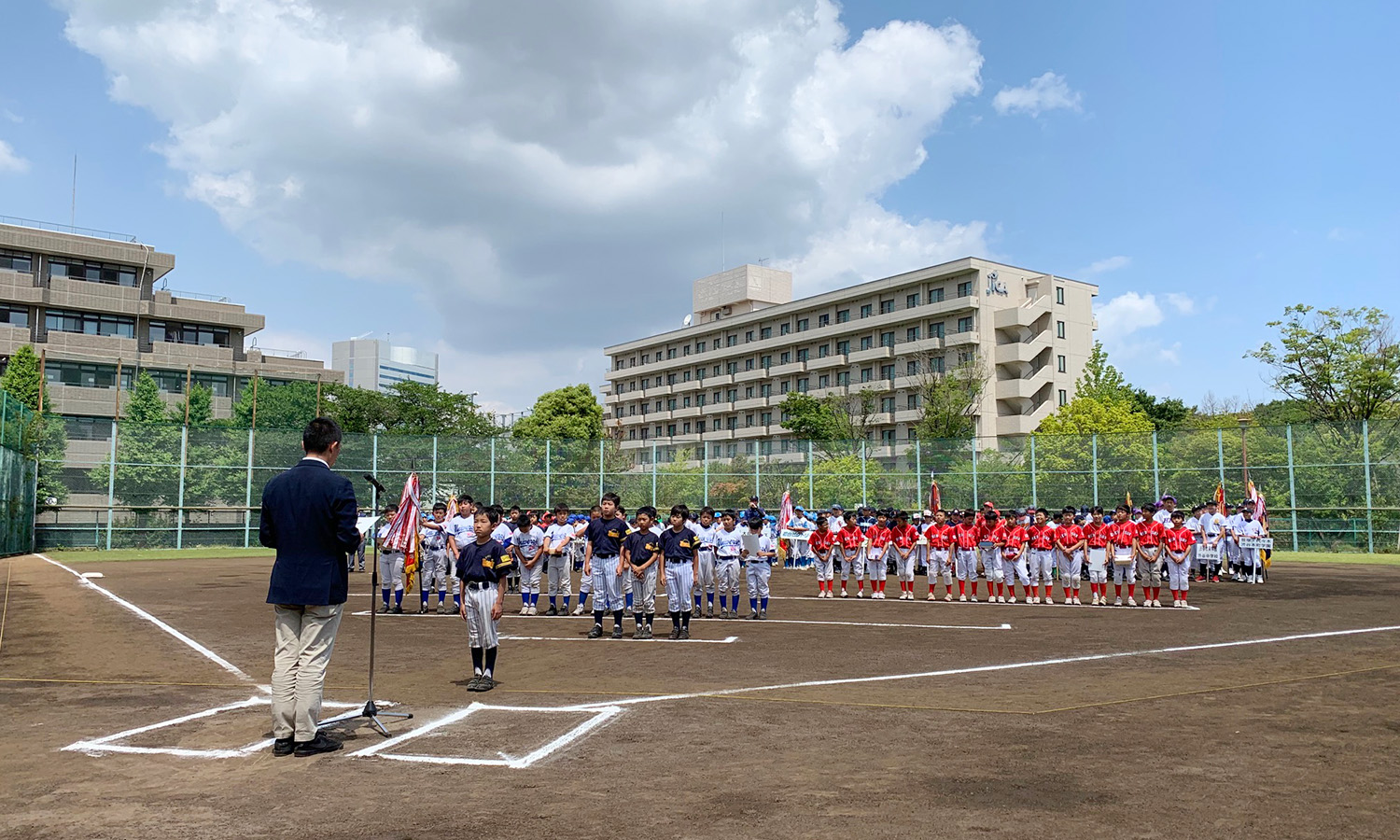 5月19日、代々木大山公園運動場にて渋谷区少年学童軟式野球春季大会の開会式がありました。